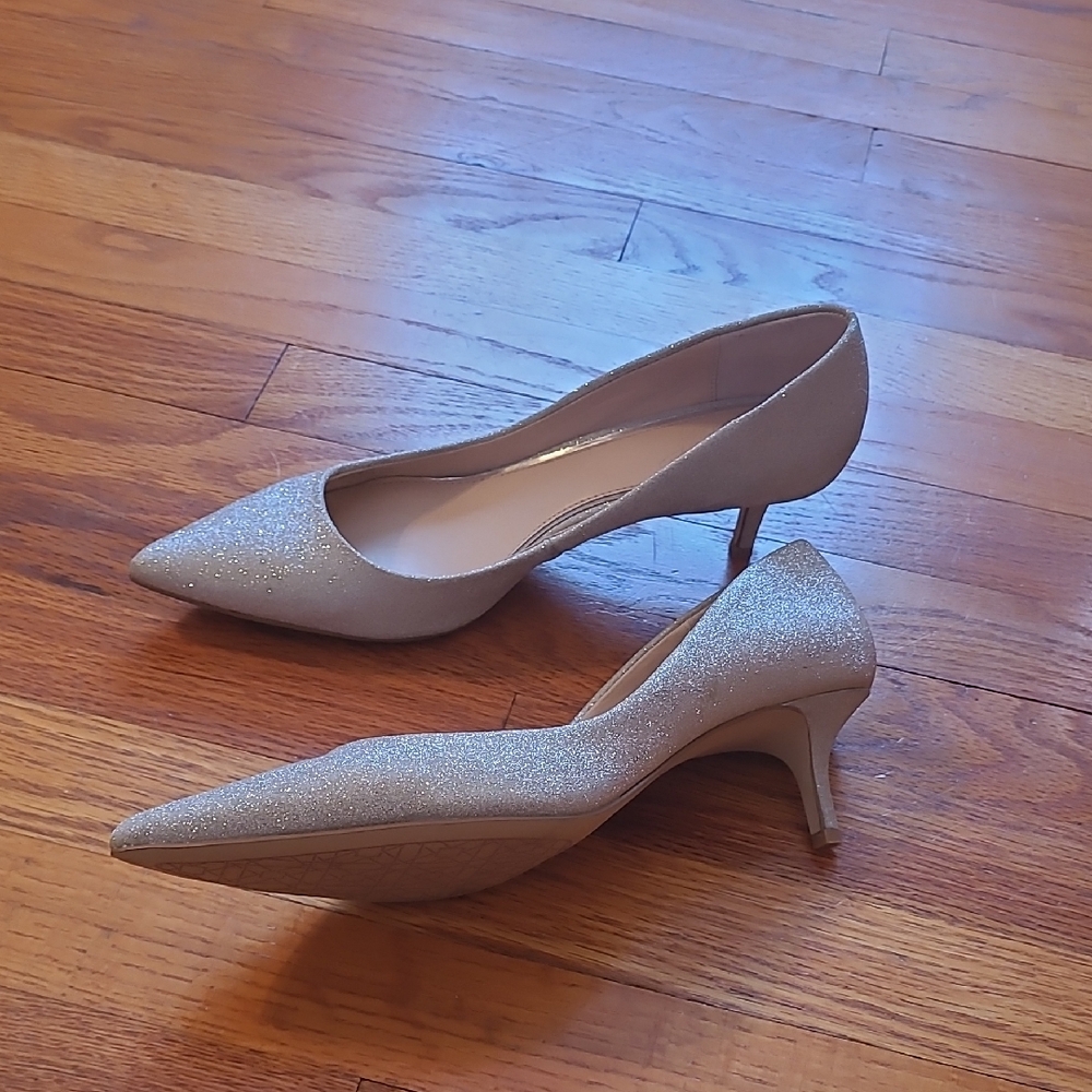 Jewel Badgley Mischka Glittery Silver Heels